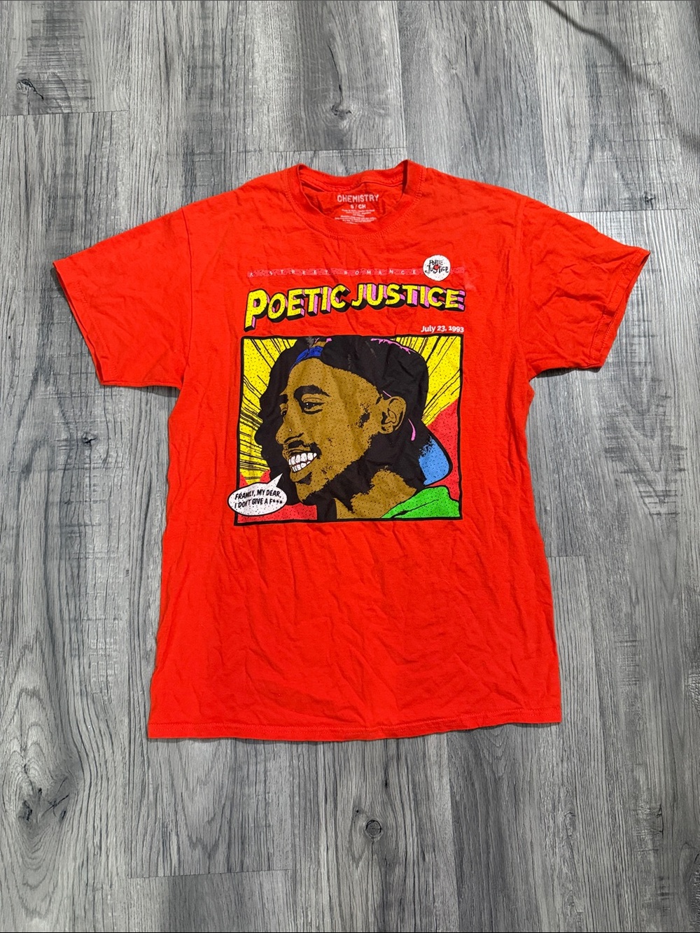 Tupac Poetic Justice Graphic Tee - Bright Orange